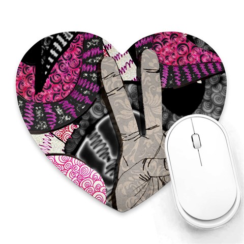 Peace Hand Art Heart Mousepad from ArtsNow.com Front