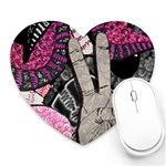 Peace Hand Art Heart Mousepad