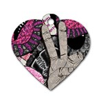 Peace Hand Art Dog Tag Heart (One Side)