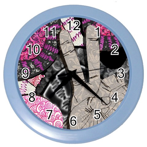 Peace Hand Art Color Wall Clock from ArtsNow.com Front