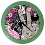 Peace Hand Art Color Wall Clock