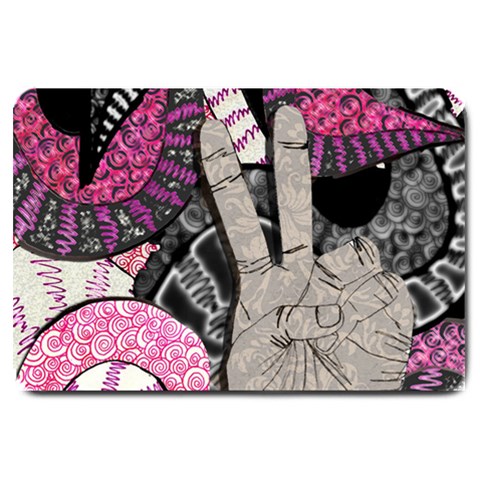 Peace Hand Art Large Doormat from ArtsNow.com 30 x20  Door Mat