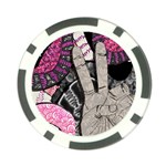 Peace Hand Art Poker Chip Card Guard