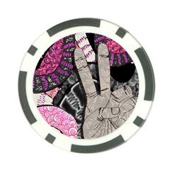 Peace Hand Art Poker Chip Card Guard from ArtsNow.com Back