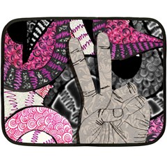 Peace Hand Art Double Sided Fleece Blanket (Mini) from ArtsNow.com 35 x27  Blanket Front