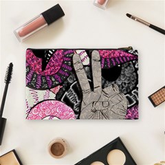 Peace Hand Art Cosmetic Bag (Medium) from ArtsNow.com Back