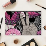 Peace Hand Art Cosmetic Bag (Large)