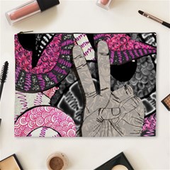 Peace Hand Art Cosmetic Bag (XL) from ArtsNow.com Front