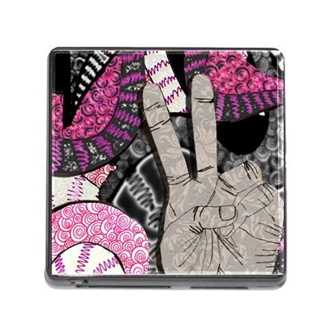 Peace Hand Art Memory Card Reader (Square 5 Slot) from ArtsNow.com Front