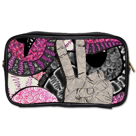Peace Hand Art Toiletries Bag (One Side) from ArtsNow.com Front