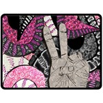 Peace Hand Art Fleece Blanket (Large)