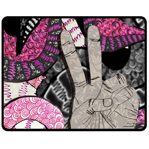 Peace Hand Art Fleece Blanket (Medium) from ArtsNow.com 60 x50  Blanket Front