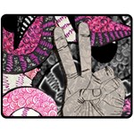 Peace Hand Art Fleece Blanket (Medium)