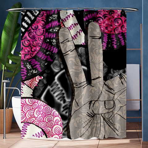 Peace Hand Art Shower Curtain 60  x 72  (Medium) from ArtsNow.com 60 x72  Curtain