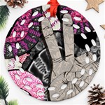 Peace Hand Art Round Filigree Ornament (Two Sides)