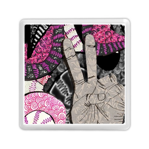 Peace Hand Art Memory Card Reader (Square) from ArtsNow.com Front