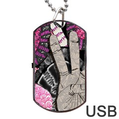 Peace Hand Art Dog Tag USB Flash (Two Sides) from ArtsNow.com Back