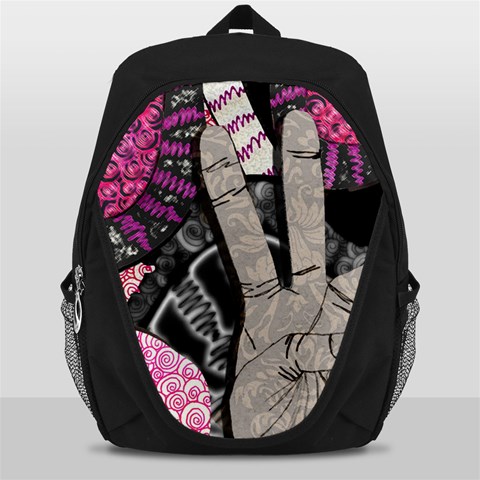 Peace Hand Art Backpack Bag from ArtsNow.com Front