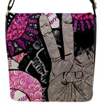 Peace Hand Art Flap Closure Messenger Bag (S)