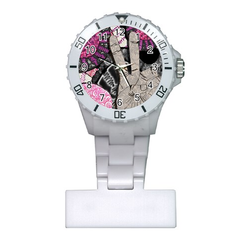 Peace Hand Art Plastic Nurses Watch from ArtsNow.com Front