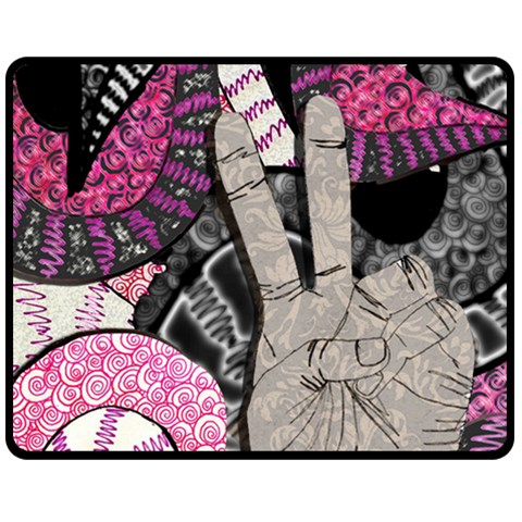 Peace Hand Art Double Sided Fleece Blanket (Medium) from ArtsNow.com 58.8 x47.4  Blanket Front