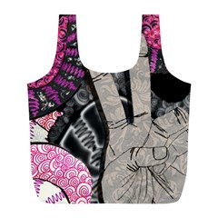 Peace Hand Art Full Print Recycle Bag (L) from ArtsNow.com Front