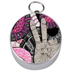 Peace Hand Art Silver Compass