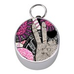 Peace Hand Art Silver Compass (Mini)