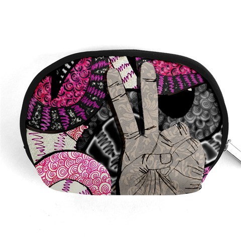 Peace Hand Art Accessory Pouch (Medium) from ArtsNow.com Front
