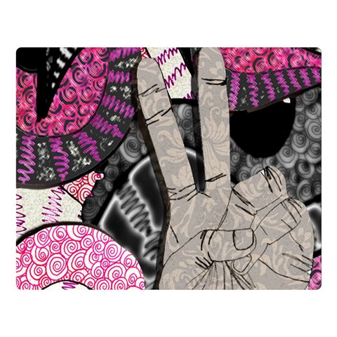 Peace Hand Art Double Sided Flano Blanket (Large) from ArtsNow.com 80 x60  Blanket Front