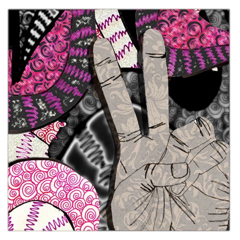 Peace Hand Art Large Satin Scarf (Square) from ArtsNow.com Front