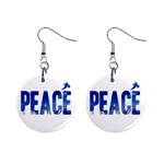 Peace Bird 1  Button Earrings