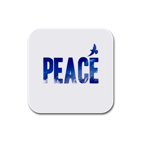 Peace Bird Rubber Square Coaster (4 pack) from ArtsNow.com Front