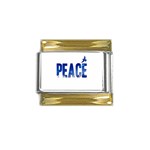 Peace Bird Gold Trim Italian Charm (9mm)