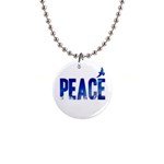 Peace Bird 1  Button Necklace