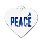 Peace Bird Dog Tag Heart (One Side)