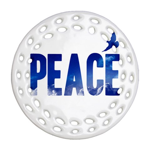 Peace Bird Round Filigree Ornament (Two Sides) from ArtsNow.com Front