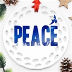 Peace Bird Round Filigree Ornament (Two Sides)
