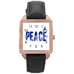 Peace Bird Rose Gold Leather Watch 