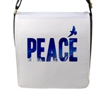 Peace Bird Flap Closure Messenger Bag (L)