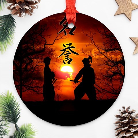 Ninja Sunset Ornament (Round) from ArtsNow.com Front