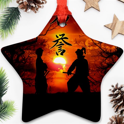Ninja Sunset Ornament (Star) from ArtsNow.com Front