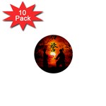 Ninja Sunset 1  Mini Button (10 pack) 