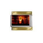 Ninja Sunset Gold Trim Italian Charm (9mm)