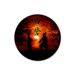 Ninja Sunset Rubber Coaster (Round)