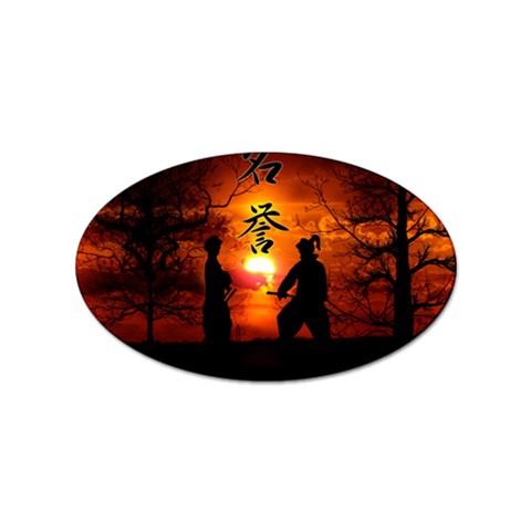 Ninja Sunset Sticker (Oval) from ArtsNow.com Front
