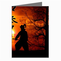 Ninja Sunset Greeting Card from ArtsNow.com Left