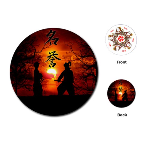 Ninja Sunset Playing Cards (Round) from ArtsNow.com Front