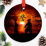 Ninja Sunset Round Ornament (Two Sides)