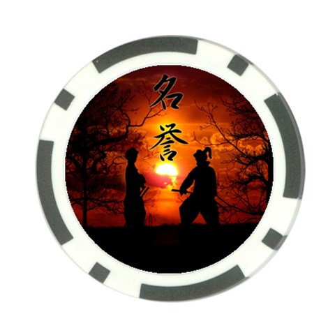 Ninja Sunset Poker Chip Card Guard from ArtsNow.com Front